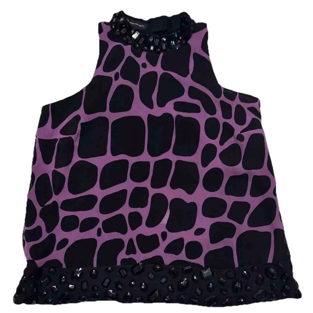 INC International Concepts Purple and Black Sleeveless Top